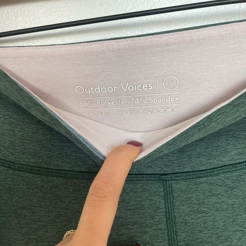 Outdoor Voices NWOT Springs Leggings 7/8 Green Blue - Picture 8 of 9
